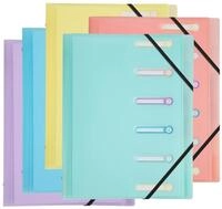 EXACOMPTA F&auml;chermappe 10x F&auml;chermappe A4 PP + Gummizug 3 Klappen 6 F&auml;chern