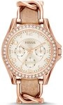 Fossil Multifunktionsuhr RILEY ES3466, Quarzuhr, Armbanduhr, Damenuhr, Datum,