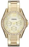 Fossil Multifunktionsuhr RILEY ES3203, Quarzuhr, Armbanduhr, Damenuhr, Datum,