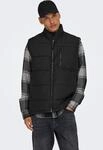 Steppweste ONLY & SONS "ONSJAKE QUILTED VEST OTW", Herren, Gr. L, schwarz, Web,