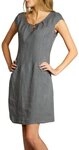 Caspar Sommerkleid SKL020 knielanges Damen Sommer Leinenkleid mit eleganter