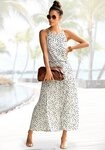 Buffalo Maxikleid mit P&uuml;nktchendruck flie&szlig;endes Sommerkleid, elegantes Jerseykleid,