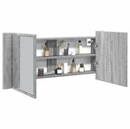 vidaXL Schrankmodule LED-Spiegelschrank Grau Sonoma 100x12x45 cm