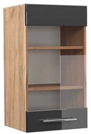 Vicco Glash&auml;ngeschrank Fame-Line, Anthrazit Hochglanz/Goldkraft Eiche, 40 cm...
