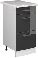 Vicco Unterschrank R-Line, Anthrazit Hochglanz/Wei&szlig;, 40cm mit Schubladen +