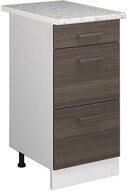 Vicco Unterschrank R-Line, Grau/Wei&szlig;, 40 cm mit Schubladen, AP Marmor (1-St)
