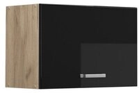 Vicco H&auml;ngeschrank R-Line, Schwarz Hochglanz/Goldkraft Eiche, 60 cm Flach...