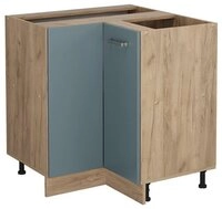 Vicco Eckunterschrank R-Line, Blau-Grau/Goldkraft Eiche, 75.6 cm ohne...