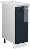 Vicco Apothekerschrank Fame-Line, Dunkelblau Hochglanz/Wei&szlig;, 30 cm, AP Marmor...