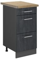 Vicco Unterschrank R-Line, Schwarz Beton/Anthrazit, 40 cm AP Eiche (1-St)