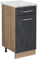 Vicco Unterschrank R-Line, Schwarz Beton/Goldkraft Eiche, 40 cm AP Marmor (1-St)