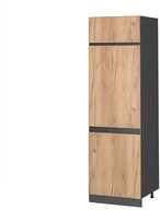 Vicco K&uuml;hlumbauschrank R-Line, Goldkraft Eiche/Anthrazit, 60 cm J-Shape (1-St)