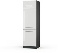 Vicco K&uuml;hlumbauschrank Fame-Line, Wei&szlig; Hochglanz/Anthrazit, 60 cm (1-St)