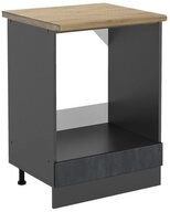 Vicco Herdumbauschrank R-Line, Schwarz Beton/Anthrazit, 60 cm AP Eiche (1-St)