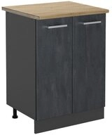 Vicco Unterschrank R-Line, Schwarz Beton/Anthrazit, 60 cm AP Eiche (1-St)
