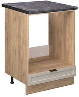 Vicco Herdumbauschrank Fame-Line, GrauBeige/Goldkraft Eiche, 60 cm, AP Anthrazit