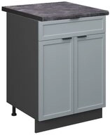 Vicco Unterschrank Fame-Line, Hellblau-grau/Anthrazit, 60 cm mit Schublade, AP