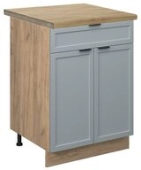 Vicco Unterschrank Fame-Line, Hellblau-grau/Goldkraft Eiche, 60 cm mit...