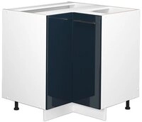 Vicco Eckunterschrank Fame-Line, Dunkelblau Hochglanz/Wei&szlig;, 80.5 cm ohne