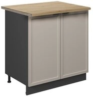 Vicco Unterschrank Fame-Line, GrauBeige/Anthrazit, 80 cm mit Regal, AP Eiche...
