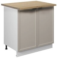 Vicco Unterschrank Fame-Line, GrauBeige/Wei&szlig;, 80 cm mit Regal, AP Eiche (1-St)