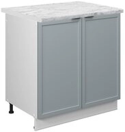 Vicco Unterschrank Fame-Line, Hellblau-grau/Wei&szlig;, 80 cm, AP Marmor (1-St)