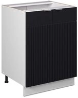 Vicco Unterschrank Fame-Line, Schwarz gestreift/Wei&szlig;, 60 cm ohne Arbeitsplatte