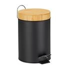 relaxdays M&uuml;lleimer Bad 3 l, schwarz