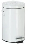 relaxdays M&uuml;lleimer Treteimer Vintage, 12 Liter schwarz|silberfarben|wei&szlig; 26 cm x