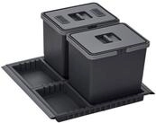 SO-TECH&reg; M&uuml;lleimer Abfallsammler Metropolis 15+15L mit Deckel, Abfallsystem...