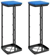 vidaXL M&uuml;lleimer M&uuml;llsackst&auml;nder 2 Stk. Schwarz und Blau 120 L PP