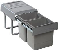 Victory Einbaum&uuml;lleimer MEGA Einbau-Abfallsammler - Orion grey, 2 x 15 Liter,