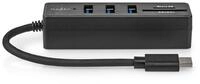 Nedis CCGB64250BK01 USB-Adapter USB-Hub zu USB-Hub, USB-C, 3x USB-A, SD/MicroSD