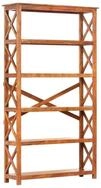 vidaXL B&uuml;cherregal B&uuml;cherregal 100x30x180 cm Massivholz mit Honigfarbenem...