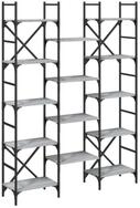 vidaXL B&uuml;cherregal B&uuml;cherregal Grau Sonoma 127,5x28,5x172,5 cm Holzwerkstoff,