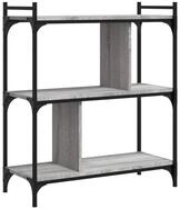 vidaXL B&uuml;cherregal B&uuml;cherregal 3 B&ouml;den Grau Sonoma 76x32x88 cm Holzwerkstoff,