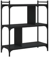 vidaXL B&uuml;cherregal B&uuml;cherregal 3 B&ouml;den Schwarz 76x32x88 cm Holzwerkstoff,...