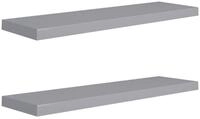 vidaXL Wandregal, Schwebende Wandregale 2 Stk. Grau 90x23,5x3,8cm MDF
