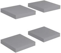 vidaXL Wandregal, Schweberegale 4 Stk. Grau 23x23,5x3,8 cm MDF