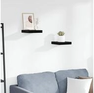 vidaXL Wandregal vidaXL Schweberegale 2 Stk. Hochglanz-Schwarz 23x23,5x3,8 cm...