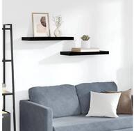 vidaXL Wandregal vidaXL Schweberegale 2 Stk. Hochglanz-Schwarz 60x23,5x3,8 cm...