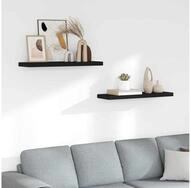 vidaXL Wandregal vidaXL Schweberegale 2 Stk. Schwarz 80x23,5x3,8 cm MDF