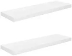 vidaXL Wandregal, Schweberegale 2 Stk. Hochglanz-Wei&szlig; 80x23,5x3,8 cm MDF