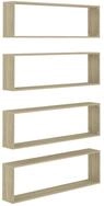 vidaXL Wandregal, W&uuml;rfelregale 4 Stk. Sonoma-Eiche 100x15x30 cm Holzwerkstoff
