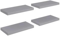 vidaXL Wandregal, Schweberegale 4 Stk. Grau 50x23x3,8 cm MDF