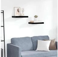vidaXL Wandregal vidaXL Schweberegale 2 Stk. Hochglanz-Schwarz 40x23,5x3,8 cm...