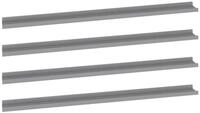 vidaXL Wandregal, Regale 4 Stk. Grau 115x9x3 cm
