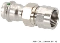 Viega Wasserrohr Viega Sanpress Inox Verschraubung, flachd. mit IG, Modell...