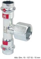 Viega Wasserrohr Viega Prestabo T-St&uuml;ck, Modell 1117.2 IG, 15 mm x 1/2" x 15 mm