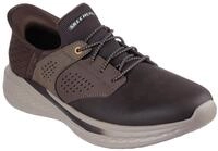 Slip-On Sneaker SKECHERS "SLADE", Herren, Gr. 40, braun (braun, dunkelbraun), Leder,